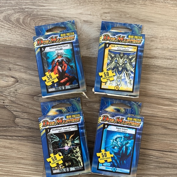 4 Duel Masters 50 Piece Mini Puzzles #5 #6 #7 #8 Hasbro 2004 wizards duelmasters - Picture 3 of 3